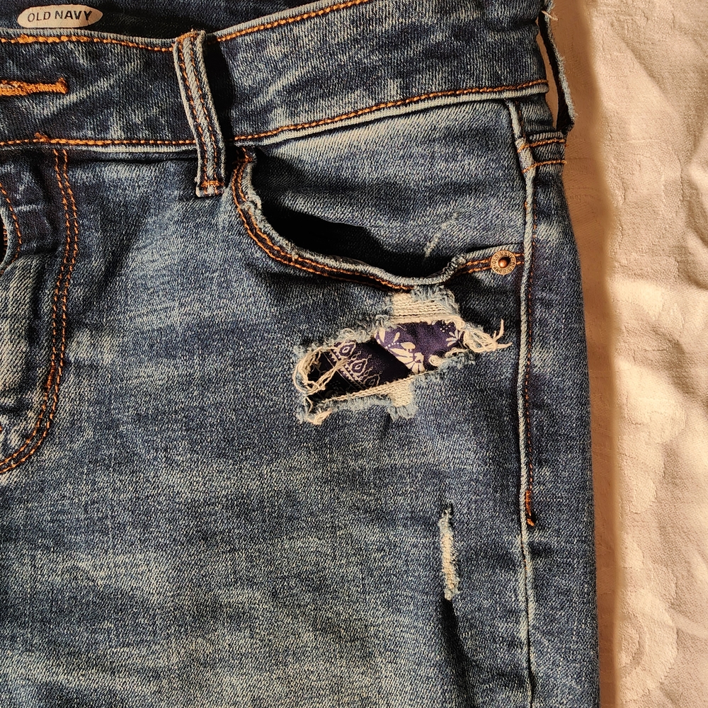 Y2K Old Navy Distressed Bermuda Shorts Jorts - Picture 4 of 8